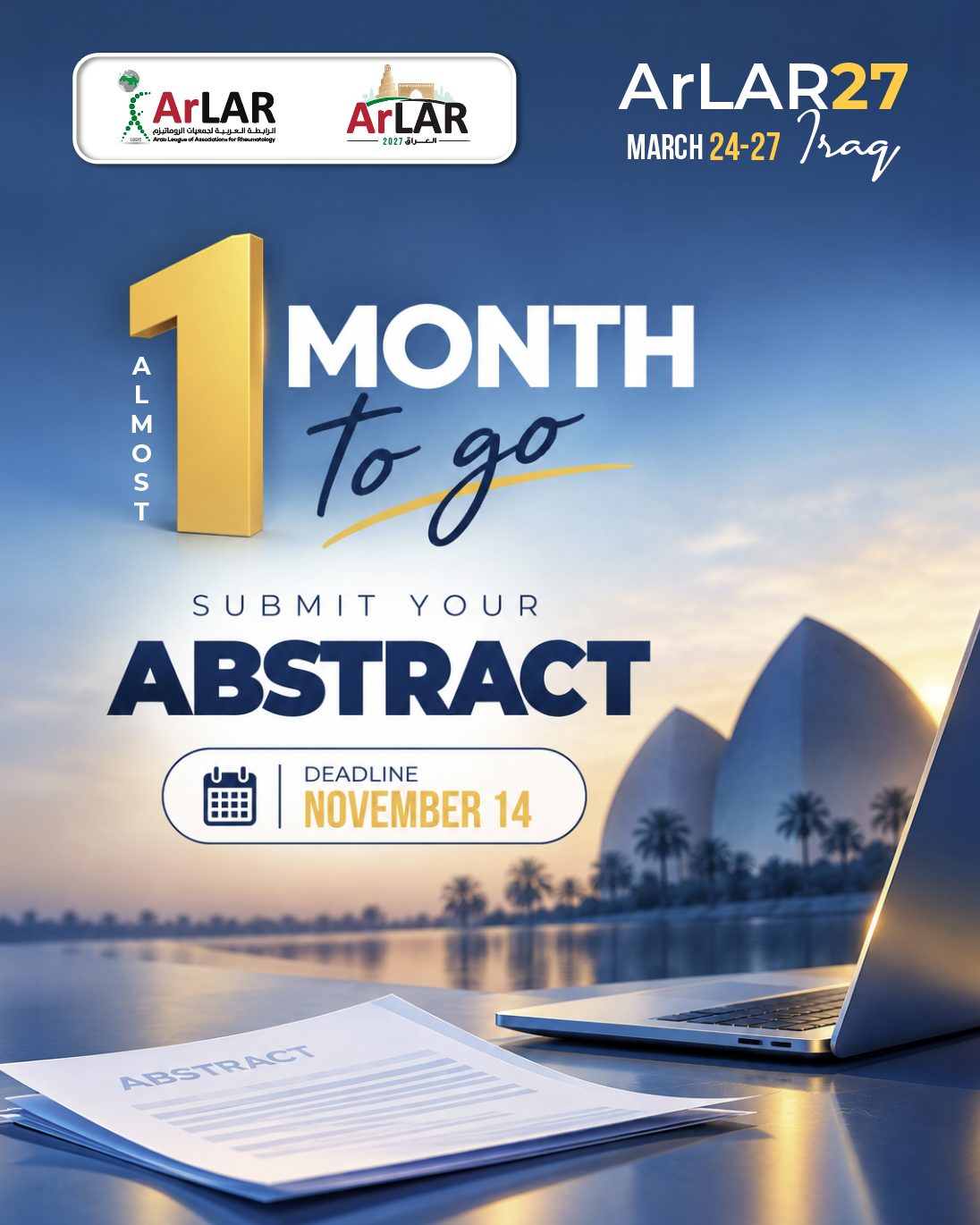 One Month Left for ArLAR27 Abstract Submissions
